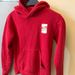 rode sweater met kap