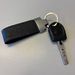 autosleutel Seat + sleutelhanger (zwart leder)